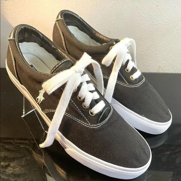 Polo Ralph Lauren Vaughn Leather/Canvas Low Men’s Casual Sneakers Shoes Size 10D - Picture 3 of 11